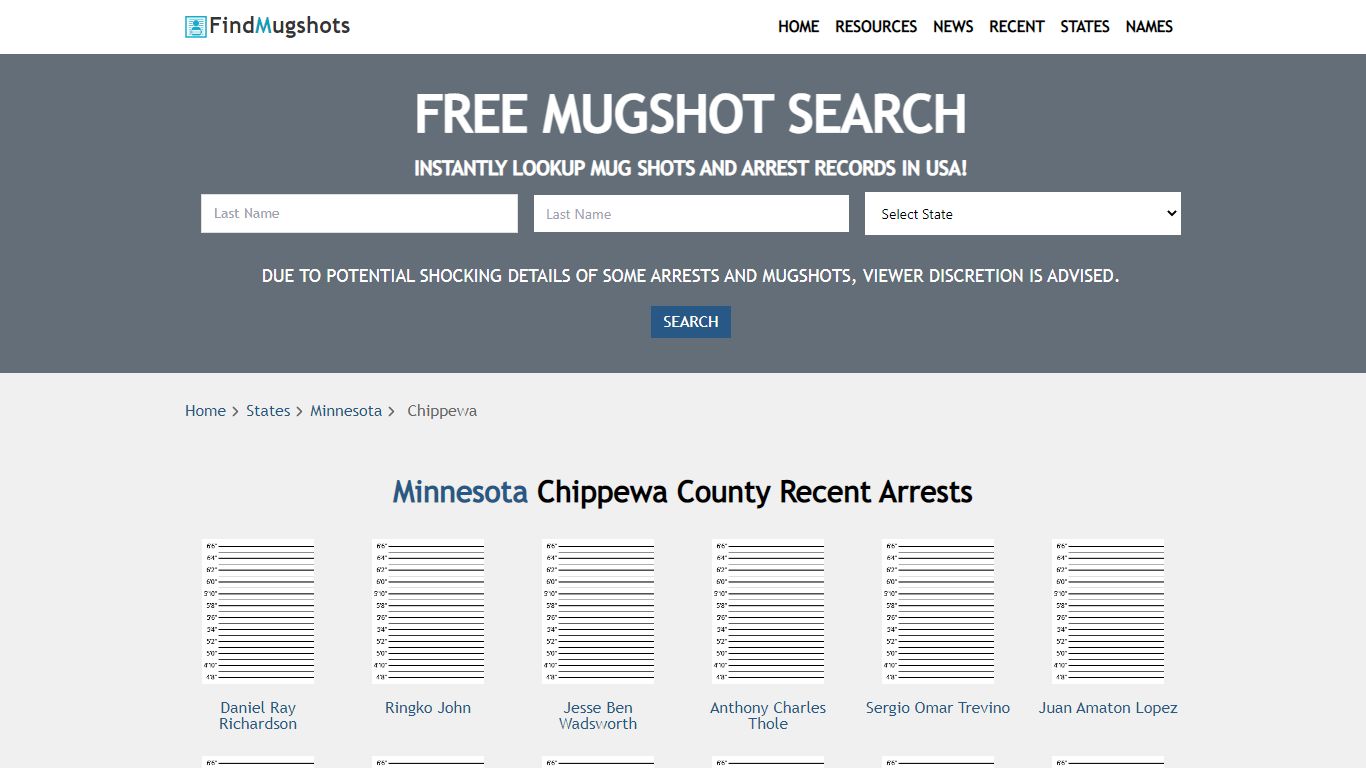 Find Chippewa Minnesota Mugshots - Find Mugshots