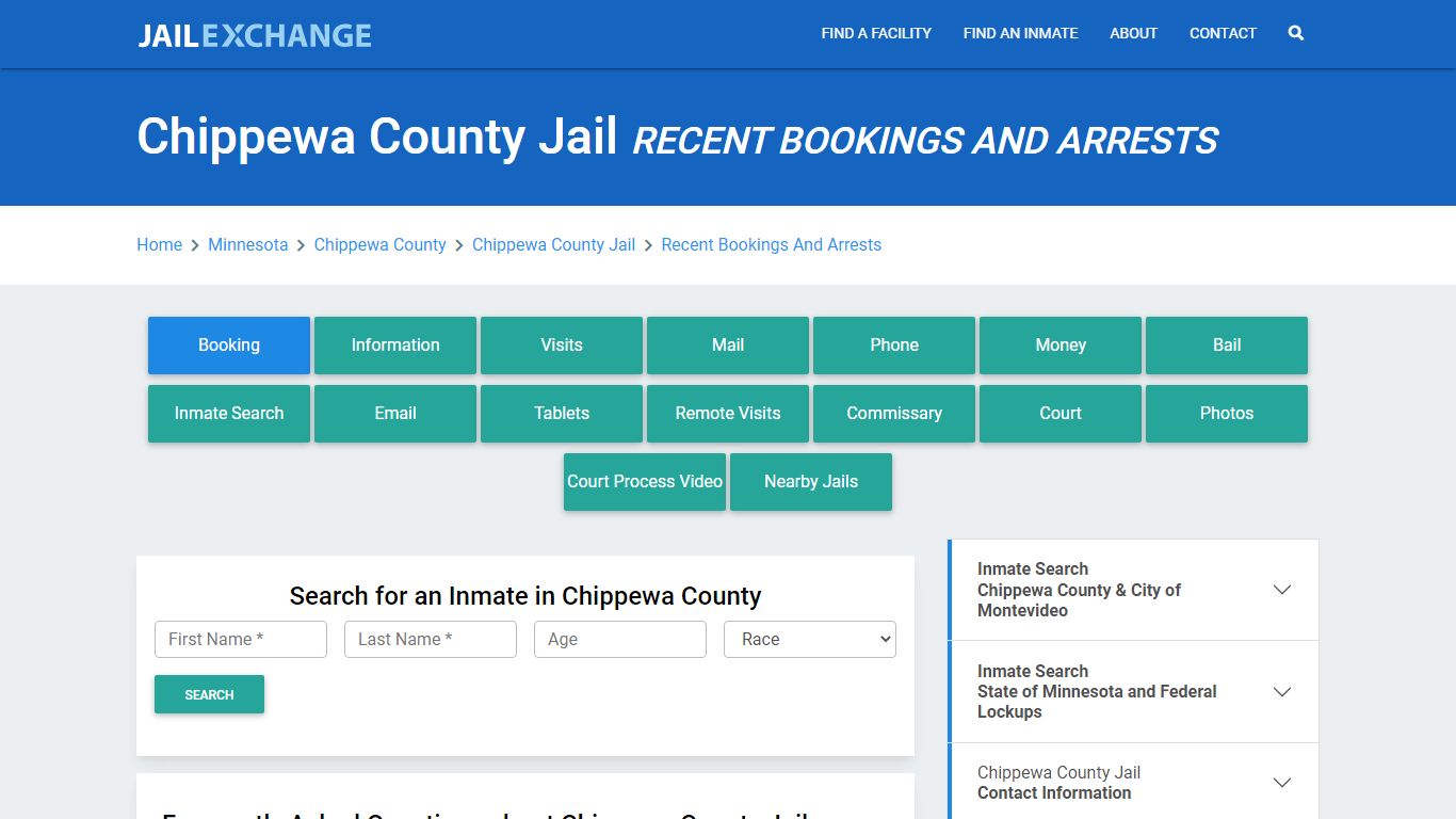 Chippewa County Jail MN Recent Arrests and Bookings - Jail Exchange